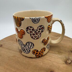 Disney Parks Animal Kingdom 3D Animal Print Mickey Ears Safari Coffee Mug 20oz